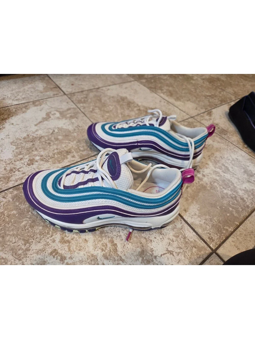 Nike Air Max 97 Women's Sneakers Hornets Easter Colorway Purple Teal Blue